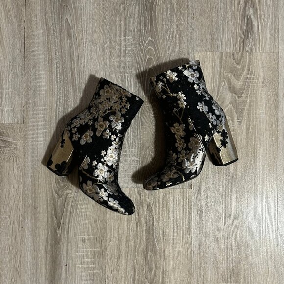 Nine West Embroidered Heeled Boots - Picture 1 of 4